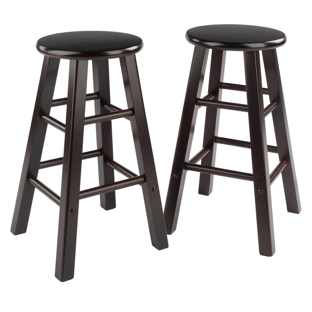 Winsome Wood Element 2-piece Espresso Counter Stool Set - Stylish & Space-saving Design For Modern Or Traditional Decor Espresso Solid Wood 92274-winsome-wood