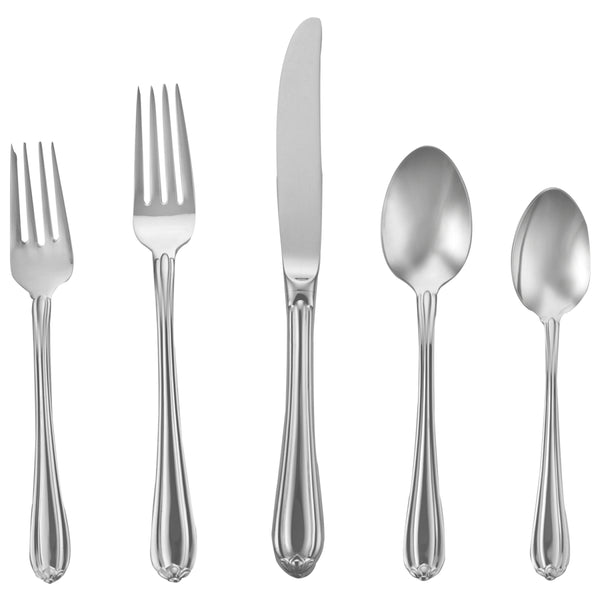Lenox Melon Bud Floral Flatware Set 18/10 Stainless Steel for Elegant Everyday Dining 9227510