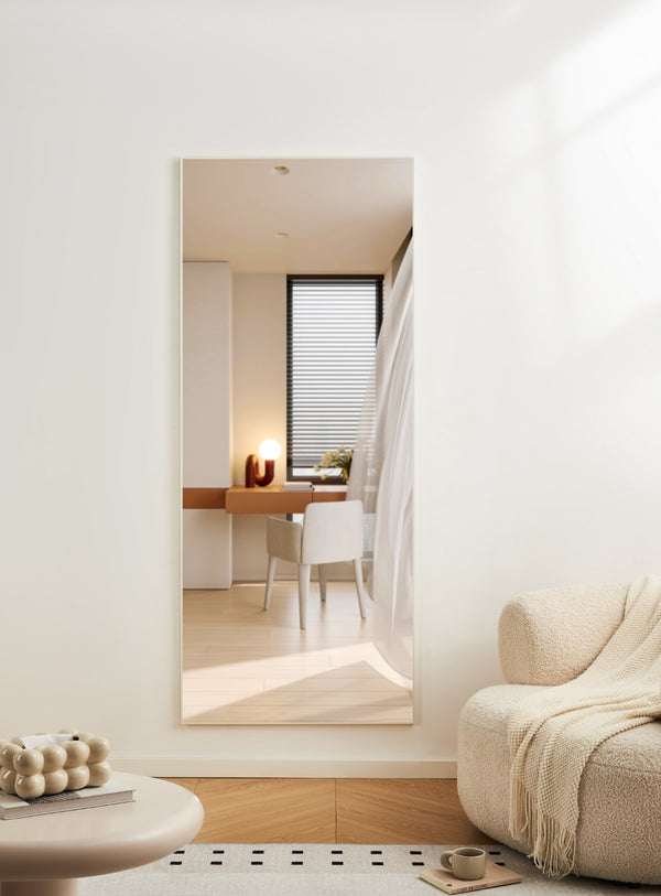 English Elm 70" Full Length Mirror Aluminum Alloy Frame Shatter Proof Wall or Leaning Bedroom White W2071P248359