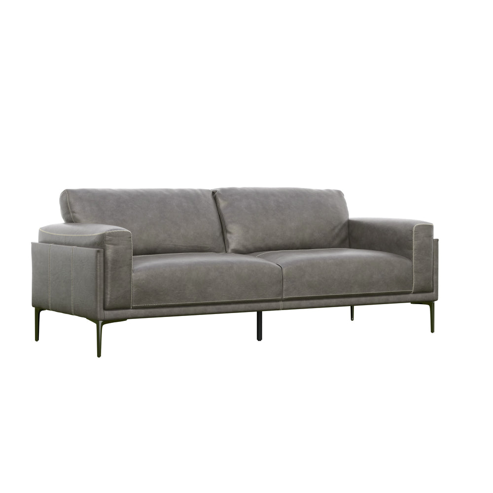 English Elm Wallace & Bay - Charcoal Transitional Leather Sofa in Dark Gray Fabric — 84" Wide, Easy-Care, Stylish Comfort for Living Rooms B361P384433