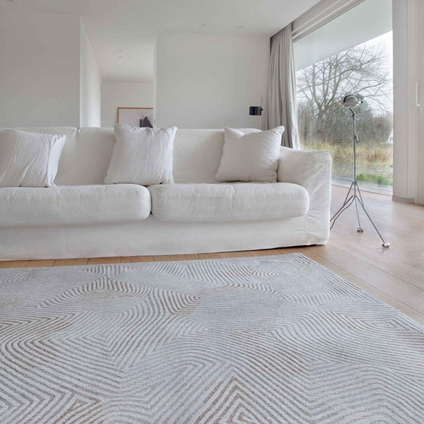 Louis de Poortere Meditation Collection Coral Reef Inspired Area Rug Soft Woven Accent for Serene Interiors Oyster White 7'9 x 11'2 120115