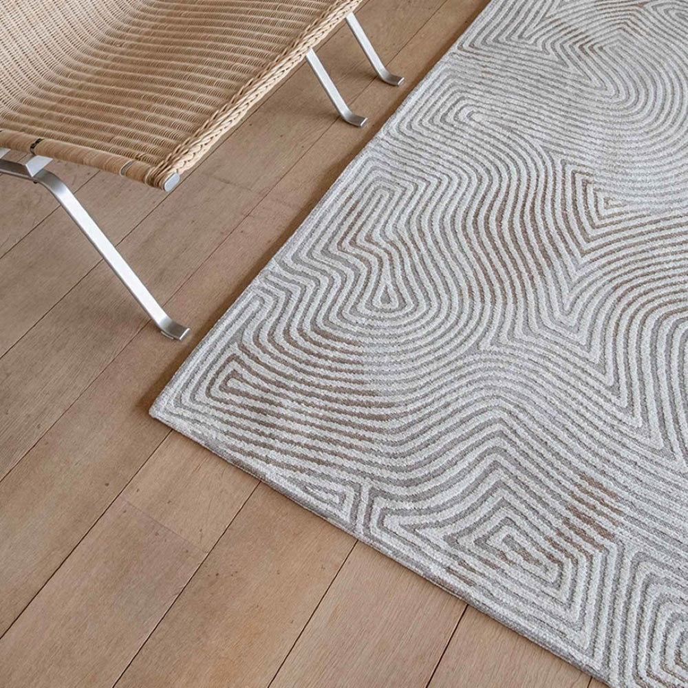 Louis de Poortere Meditation Collection Coral Reef Inspired Area Rug Soft Woven Accent for Serene Interiors Oyster White 7'9 x 11'2 120115