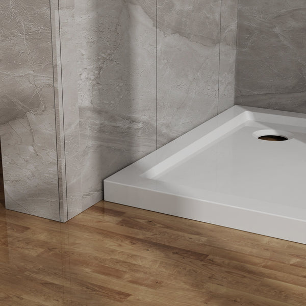 English Elm Goodyo 32x32 Shower Base Center Drain 2in Tall High-Gloss ABS Acrylic Pan Easy-Clean Durable White D163116715