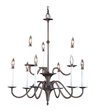 Framburg 9-light Rustic Jamestown Dining Chandelier - Exquisite Early American Design For Timeless Elegance Mahogany Bronze Metal 9229 Mb