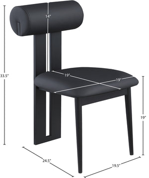 Dario Black Vegan Leather Dining Chair 922Black-C Meridian Furniture