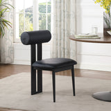 Dario Black Vegan Leather Dining Chair 922Black-C Meridian Furniture