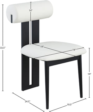 Dario Cream Vegan Leather Dining Chair 922Cream-C Meridian Furniture