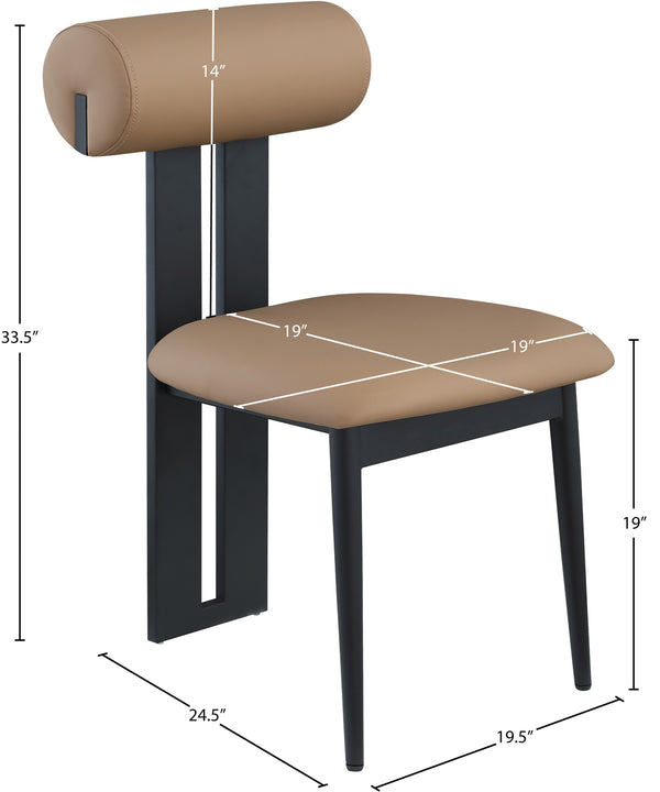 Dario Tan Vegan Leather Dining Chair 922Tan-C Meridian Furniture