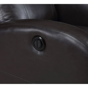 English Elm Meglia Brown Power Recliner Chair with Faux Leather Upholstery, Smooth Button Controls for Comfort B062P299796