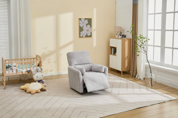 English Elm Lwp45 Power Swivel Recliner with Usb Port Wide Padded Seat for Media Rooms Grey W1805P394152