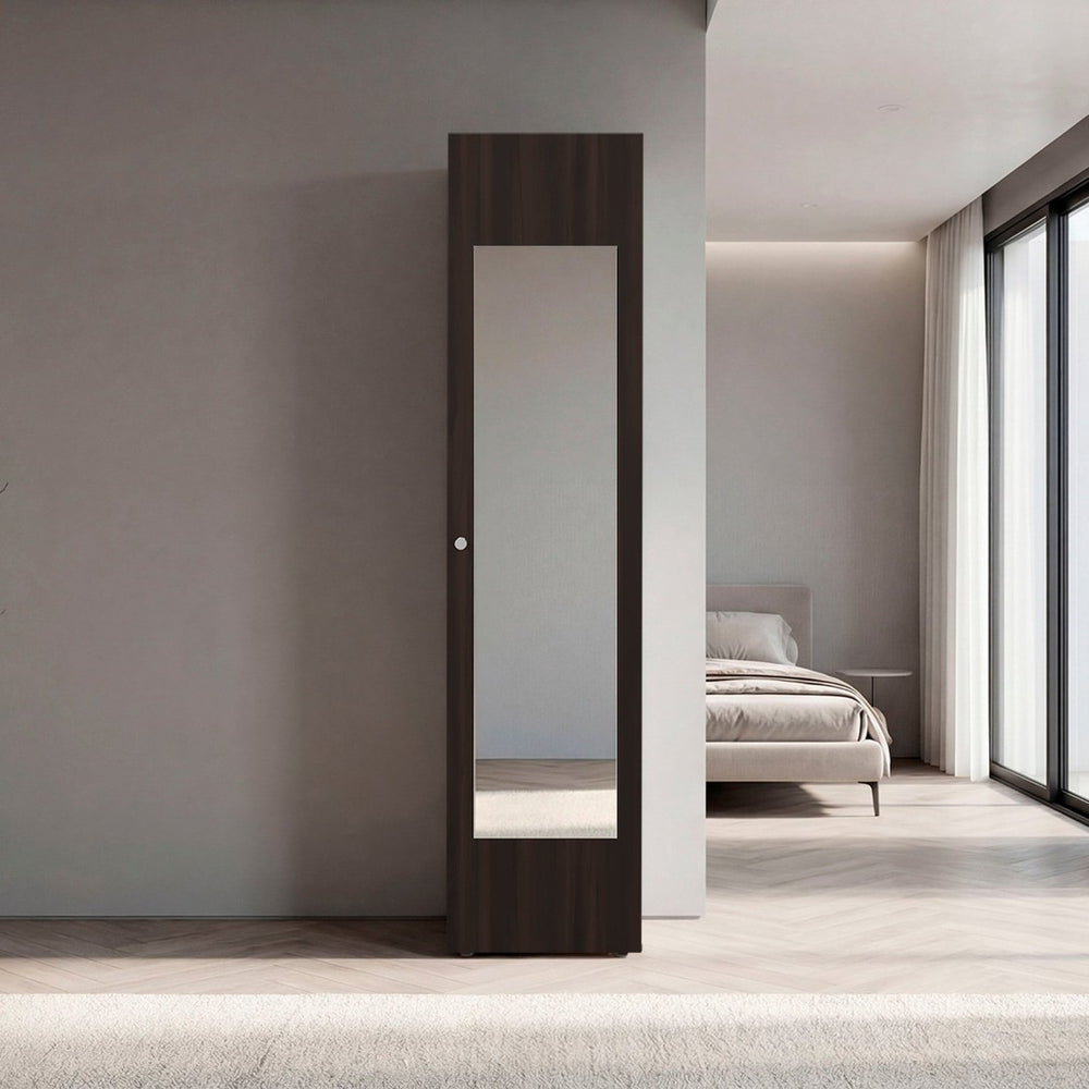 English Elm White Slim Particleboard Storage Cabinet with Four Shelves for Small Bedroom or Hallway B062P483767