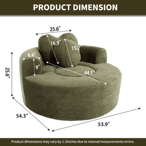 English Elm Round Cloud Sofa Bed Waffle Fabric Memory Foam Convertible Couch for Small Space Living Green W3224P492032