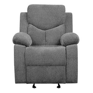 English Elm Grey Pillow Top Arms Glider Recliner with Pocket Coil Support, Plush Armrests & Tailored Modern Style B062P184511