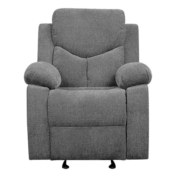 English Elm Grey Pillow Top Arms Glider Recliner with Pocket Coil Support, Plush Armrests & Tailored Modern Style B062P184511