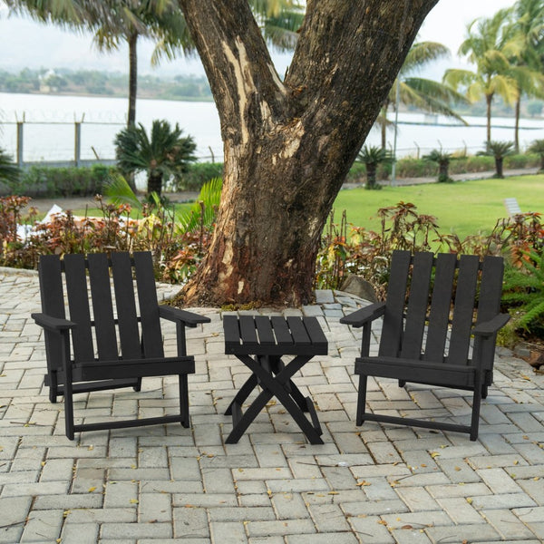 English Elm Seaview Recycled Hdpe Outdoor Folding Side Table Uv Resistant Patio Deck Use Black B2745P409721