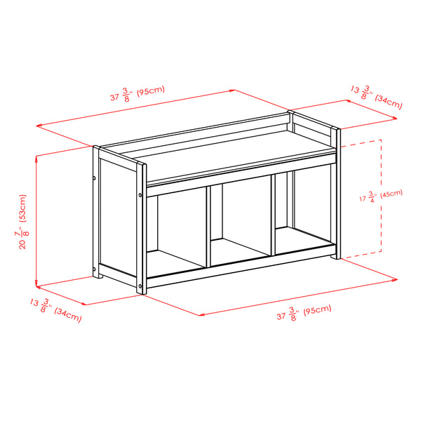 Winsome Wood Addison 4-piece Storage Bench Set With 3 Foldable Fabric Baskets - Stylish Organization In Espresso Black Espresso ,Black Solid ,Composite Wood ,Fabric 92301-winsome-wood