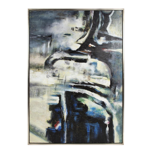 Howard Elliott Under The Bridge Hand-painted Original Art – Unique Textured Canvas In Silver Leaf Frame, Ready To Hang Blue Canvas ,Wood 92310-howard-elliott