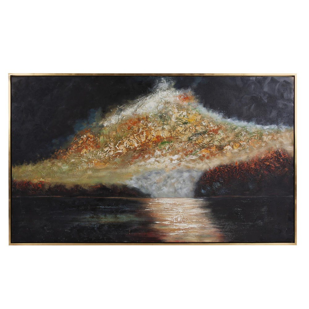 Howard Elliott Stormy Clouds Hand Painted Canvas Art - Captivating Sunset Over Emerald Hills In Gold Frame Ready To Hang Black Canvas ,Wood 92313-howard-elliott