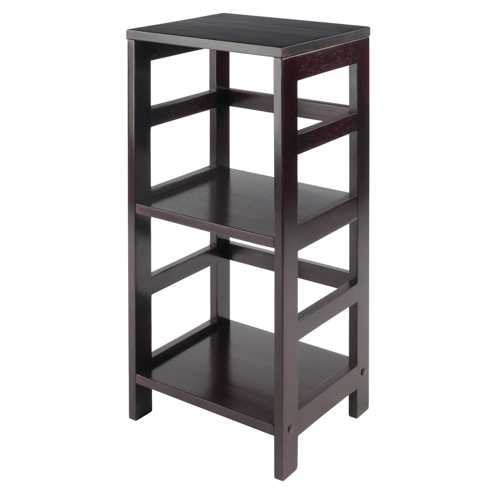 Winsome Wood Leo 2-tier Espresso Storage Shelf - Stylish Solid Wood Unit For Home, Versatile Accent Table Use Espresso Solid Wood 92314-winsome-wood