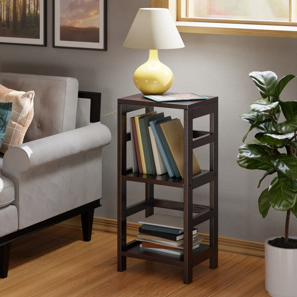 Winsome Wood Leo 2-tier Espresso Storage Shelf - Stylish Solid Wood Unit For Home, Versatile Accent Table Use Espresso Solid Wood 92314-winsome-wood