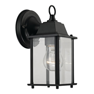Thomas Lighting Cotswold Traditional Lantern Outdoor Wall Sconce with Tiered Glass and Powder Coat Finish Black 5 W x 5 D x 9 H 9231EW/65
