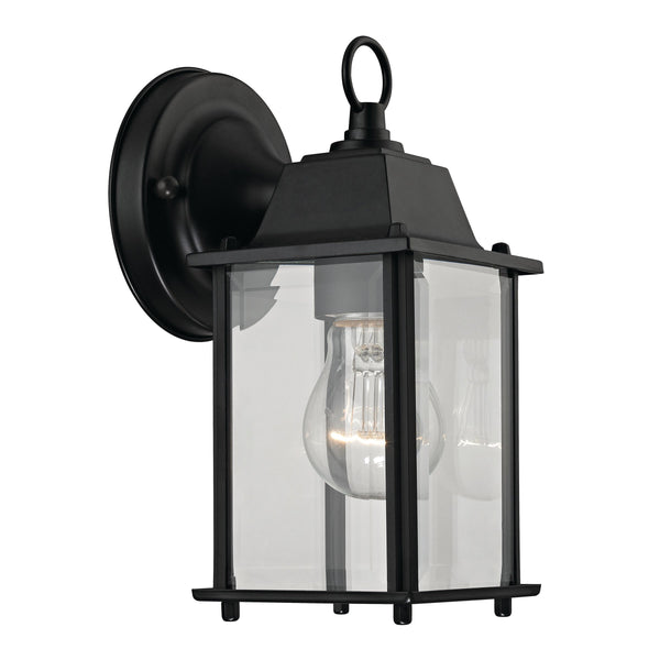 Thomas Lighting Cotswold Traditional Lantern Outdoor Wall Sconce with Tiered Glass and Powder Coat Finish Black 5 W x 5 D x 9 H 9231EW/65