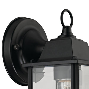 Thomas Lighting Cotswold Traditional Lantern Outdoor Wall Sconce with Tiered Glass and Powder Coat Finish Black 5 W x 5 D x 9 H 9231EW/65