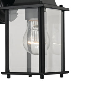 Thomas Lighting Cotswold Traditional Lantern Outdoor Wall Sconce with Tiered Glass and Powder Coat Finish Black 5 W x 5 D x 9 H 9231EW/65