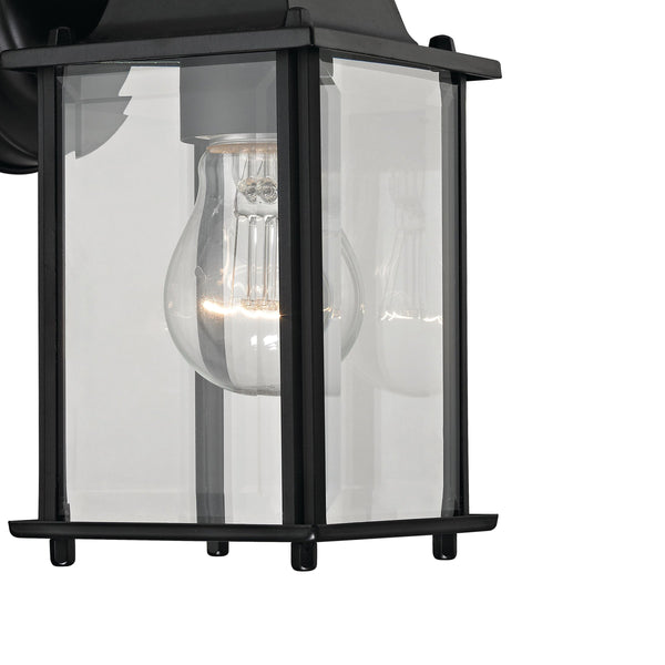 Thomas Lighting Cotswold Traditional Lantern Outdoor Wall Sconce with Tiered Glass and Powder Coat Finish Black 5 W x 5 D x 9 H 9231EW/65