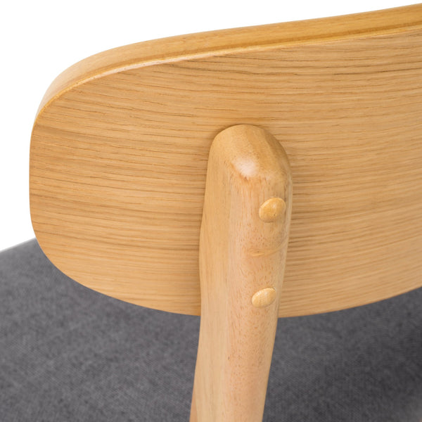 English Elm Christopher Knight Home® - DINING Chair with Cushioned Fabric Seat and Solid Rubberwood Legs, Natural Oak Finish, Stylish Comfort DARK GREY 58925.00OAK