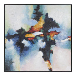 Howard Elliott Flamenco Dancer Hand-painted Abstract Art On Gallery-wrapped Canvas - Ready To Hang, Unique Decor! Blue Canvas ,Wood 92322-howard-elliott