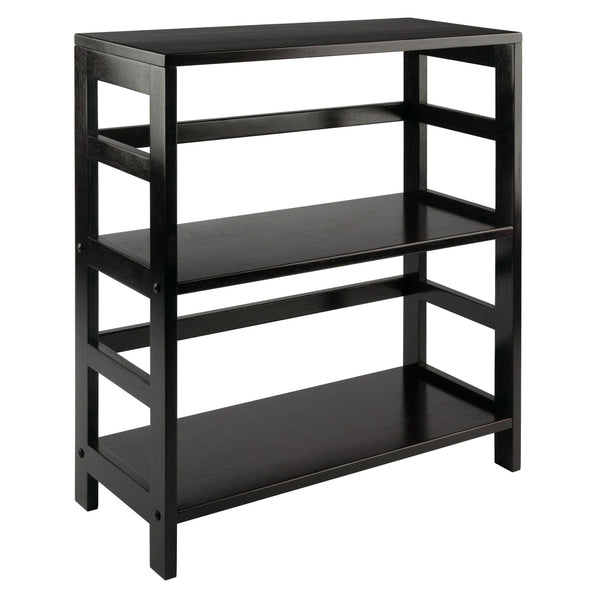 Winsome Wood Leo Wide 2-tier Storage Shelf - Espresso Finish, Versatile & Stylish Bookcase For Home Organization Espresso Solid Wood 92326-winsome-wood