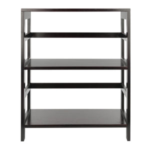 Winsome Wood Leo Wide 2-tier Storage Shelf - Espresso Finish, Versatile & Stylish Bookcase For Home Organization Espresso Solid Wood 92326-winsome-wood