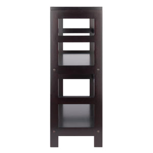 Winsome Wood Leo Wide 2-tier Storage Shelf - Espresso Finish, Versatile & Stylish Bookcase For Home Organization Espresso Solid Wood 92326-winsome-wood