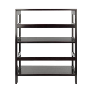 Winsome Wood Leo Wide 2-tier Storage Shelf - Espresso Finish, Versatile & Stylish Bookcase For Home Organization Espresso Solid Wood 92326-winsome-wood