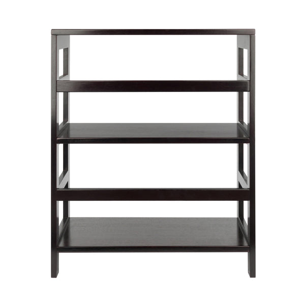 Winsome Wood Leo Wide 2-tier Storage Shelf - Espresso Finish, Versatile & Stylish Bookcase For Home Organization Espresso Solid Wood 92326-winsome-wood