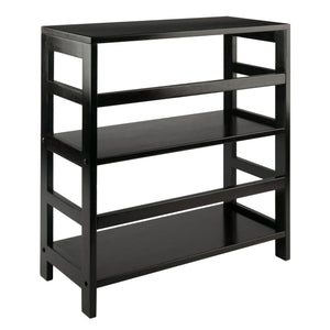 Winsome Wood Leo Wide 2-tier Storage Shelf - Espresso Finish, Versatile & Stylish Bookcase For Home Organization Espresso Solid Wood 92326-winsome-wood