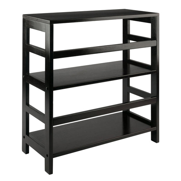 Winsome Wood Leo Wide 2-tier Storage Shelf - Espresso Finish, Versatile & Stylish Bookcase For Home Organization Espresso Solid Wood 92326-winsome-wood