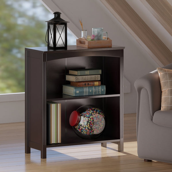 Winsome Wood Terrace 2-section Bookcase Shelf In Rich Espresso Finish - Elegant Storage & Display Solution Espresso Solid ,Composite Wood 92327-winsome-wood