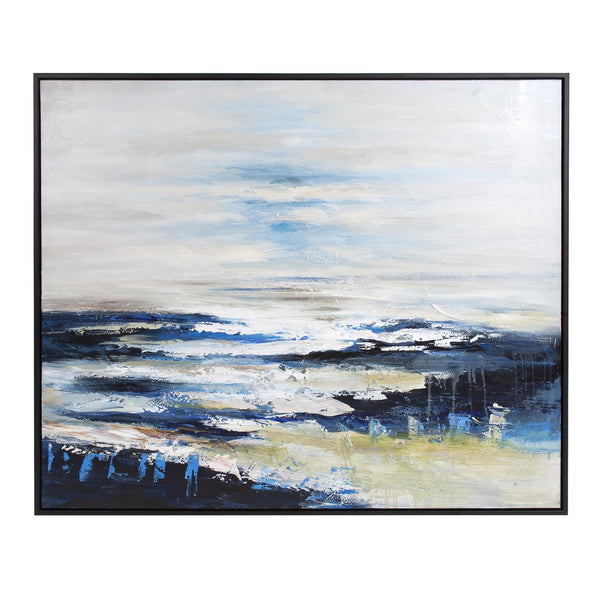 Howard Elliott Lush Valley Hand-painted Original Art - Unique Textured Canvas With Floating Frame, Ready To Hang! Blue Canvas ,Wood 92327-howard-elliott