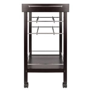 Winsome Wood Johnnie Bar Cart, Espresso - Stylish Portable Wine Storage With Sleek Design And Ample Space Espresso Solid ,Composite Wood 92329-winsome-wood