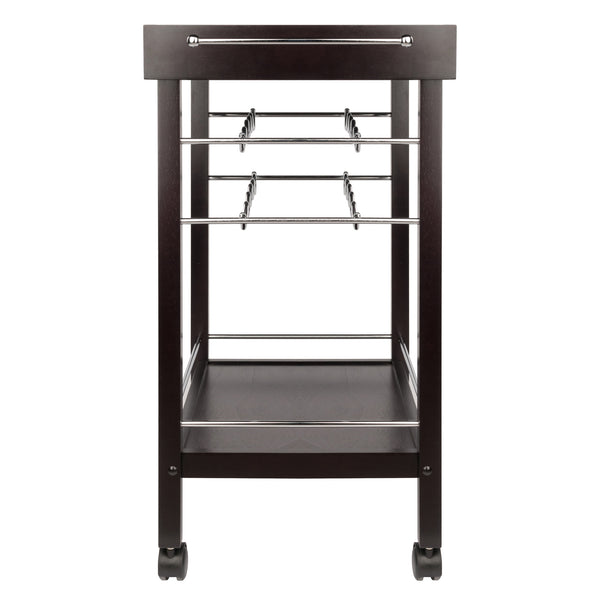 Winsome Wood Johnnie Bar Cart, Espresso - Stylish Portable Wine Storage With Sleek Design And Ample Space Espresso Solid ,Composite Wood 92329-winsome-wood