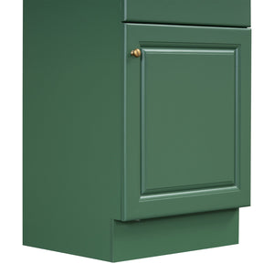 English Elm Christopher Knight Home® - 20" Bathroom Vanity with Ceramic Sink and Soft-Close Door, Gold Knob, Adjustable Shelf Storage Green N759P237946F