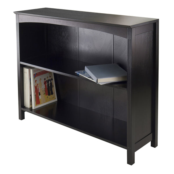 Winsome Wood Terrace 2-section Wide Bookcase In Espresso - Elegant Storage For Books, Collectibles & Décor Espresso Solid ,Composite Wood 92338-winsome-wood
