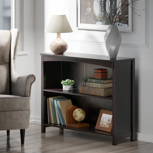 Winsome Wood Terrace 2-section Wide Bookcase In Espresso - Elegant Storage For Books, Collectibles & Décor Espresso Solid ,Composite Wood 92338-winsome-wood