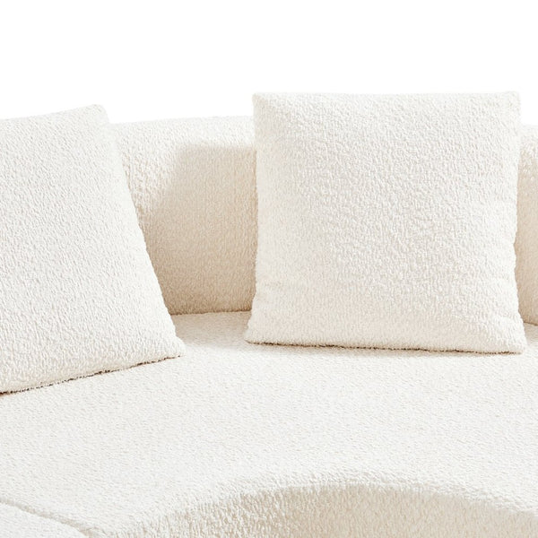 English Elm 110" Curved Modular Sectional Sofa Low Profile Foam Cushions for Contemporary Living White N767P366011W