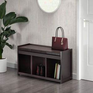 Winsome Wood Addison 2-piece Storage Bench With Cushioned Seat, Stylish Espresso Finish For Home Organization & Comfort Espresso Solid ,Composite Wood 92349-winsome-wood