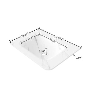 English Elm 30" Carrara Sintered Stone Integrated Vanity Basin Seamless Marble Look Bathroom Sink W2615P369887