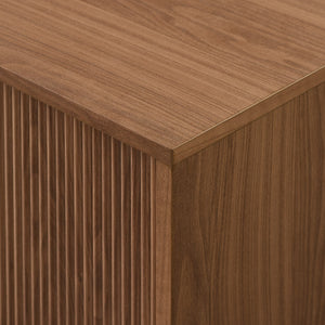 Arundo Mid-century Modern 58" TV Stand with Stylish Reeded Doors, Open Storage & Mocha Finish