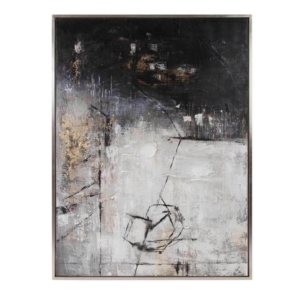 Howard Elliott A Lonely Walk - Mid-century Inspired Geometric Wall Art, Abstract Design For Unique Home Decor Black Canvas ,Wood 92378-howard-elliott